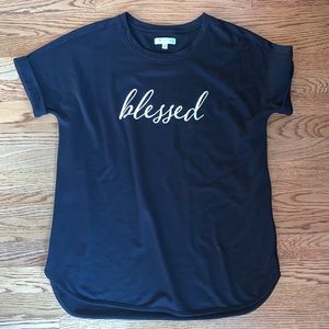 New Directions Black long length shirt Blessed Med